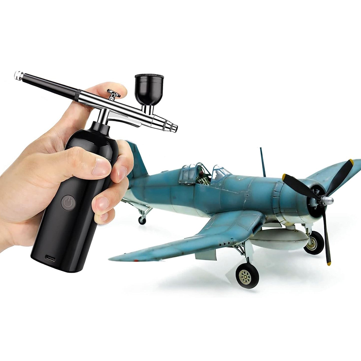 Silvershadow SS-P1 Powered Cordless Spray Gun Airbrush Kit with Compressor