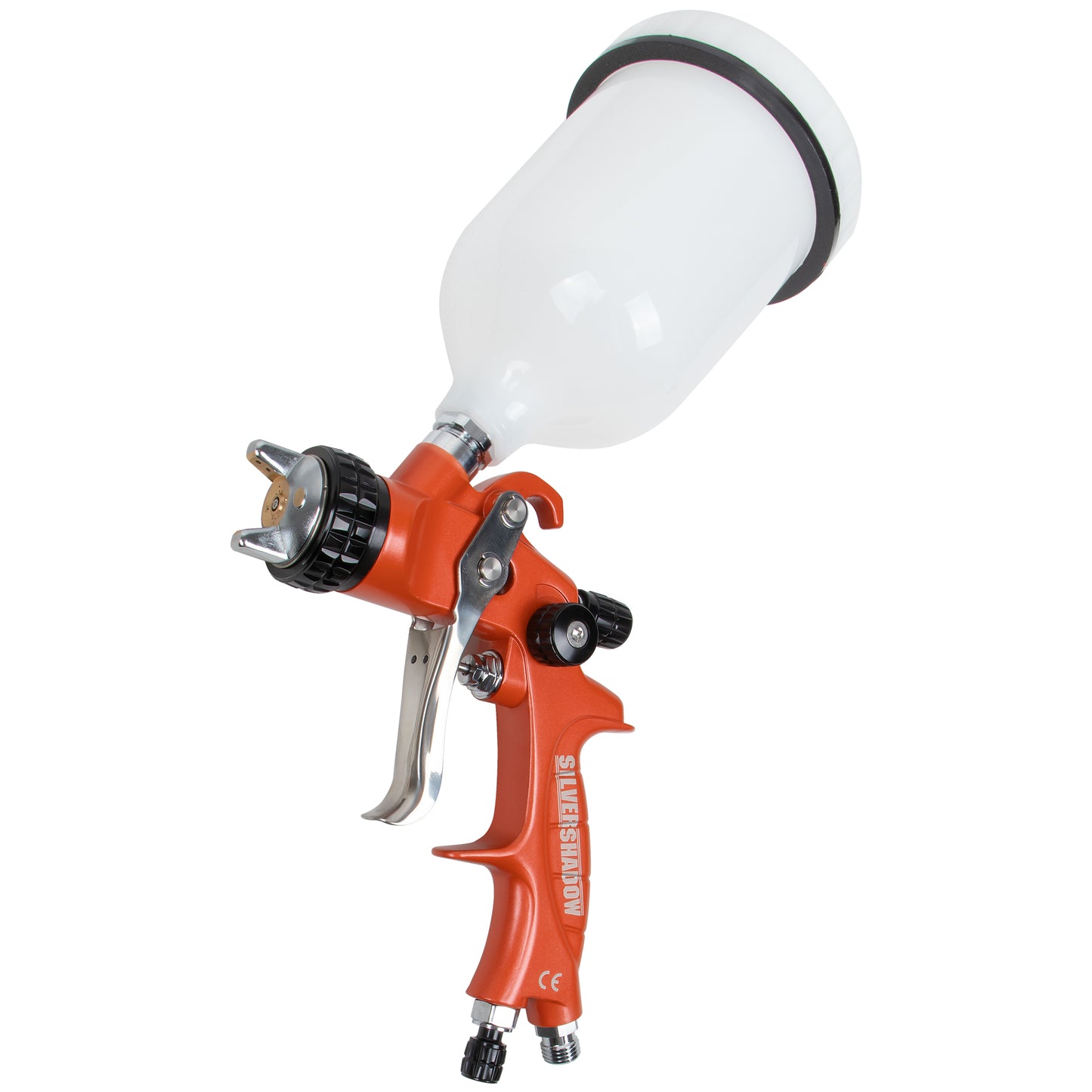 Silvershadow Professional Spray Gun 1.4mm/1.8mm Nozzles Stainless Steel 1000ml Capacity 14.3CFM 29-32psi SSS-X1