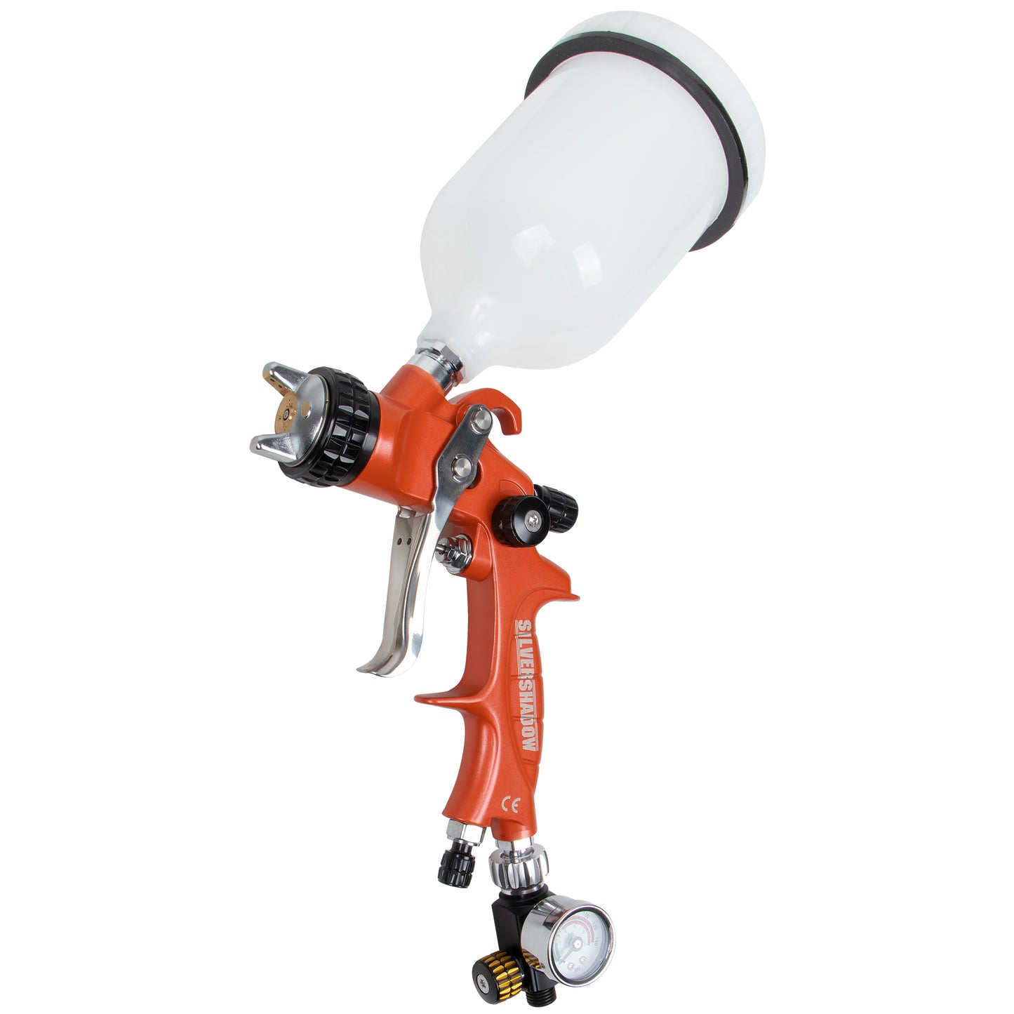 Silvershadow Professional Spray Gun 1.4mm/1.8mm Nozzles Stainless Steel 1000ml Capacity 14.3CFM 29-32psi SSS-X1