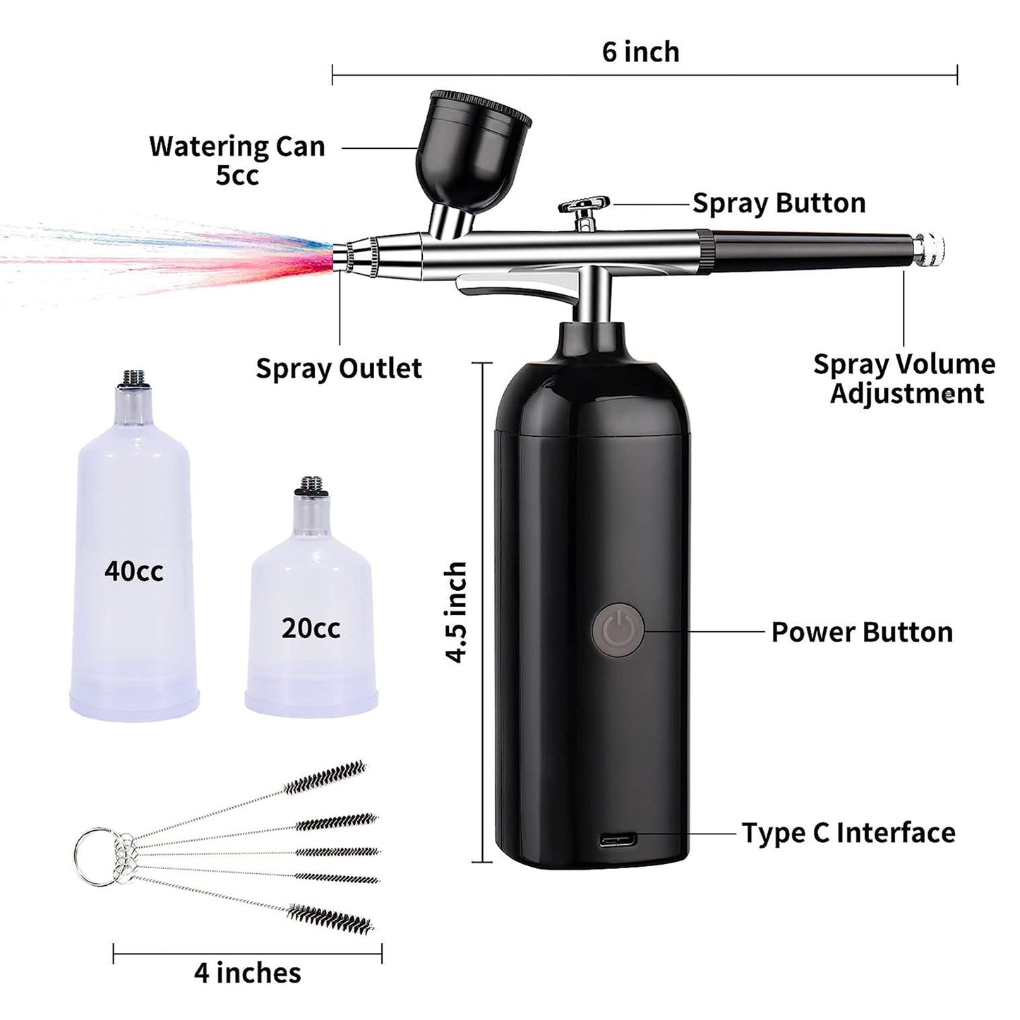 Silvershadow SS-P1 Powered Cordless Spray Gun Airbrush Kit with Compressor